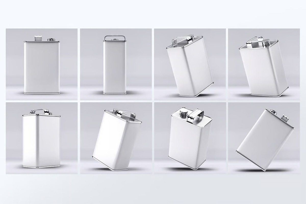 Tin Rectangular Canister Mock-Up, a Packaging Mockup by DesignRushMarket (Photo 2 of 8)