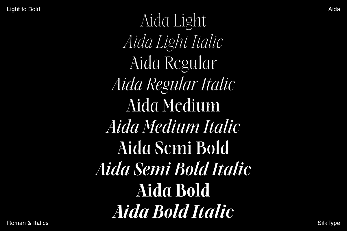 Aida | 10 Font Ligature Serif, a Font by Silktype (Photo 2 of 20)