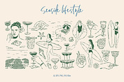Seaside Lifestyle Illustrations, an Object Graphic by DesignThatMatters (Thumbnail 13 of 15)