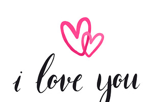 I Love You Typography Vector