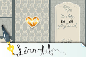 Set of Wedding invitation cards, an Invitation Template by Lian-art