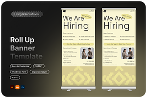 Hiring & Recruitment Roll Up Banner, a Poster Template by Annora Studio