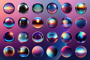 310 Abstract & Sphere PNG Elements