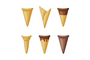 Ice Cream Cone or Cornet as Brittle, a Food Illustration by TopVectors