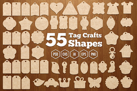 55 Tag Crafts Shapes, a Shape Add-On by G7
