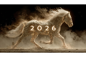 Chinese New Year. Fire horse with, an Object Illustration by Lukas Jonaitis SHOP