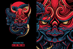 Hannya Mask Vector Illustration