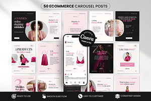 Ecommerce Carousel Instagram Posts, a Social Media Template by DigiPax