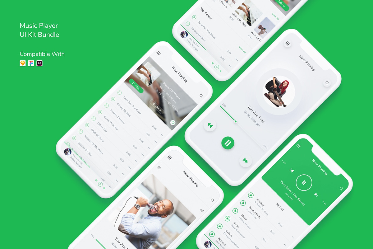 Music Player UI Kit Bundle, an App Template by Betush (Photo 1 of 3)