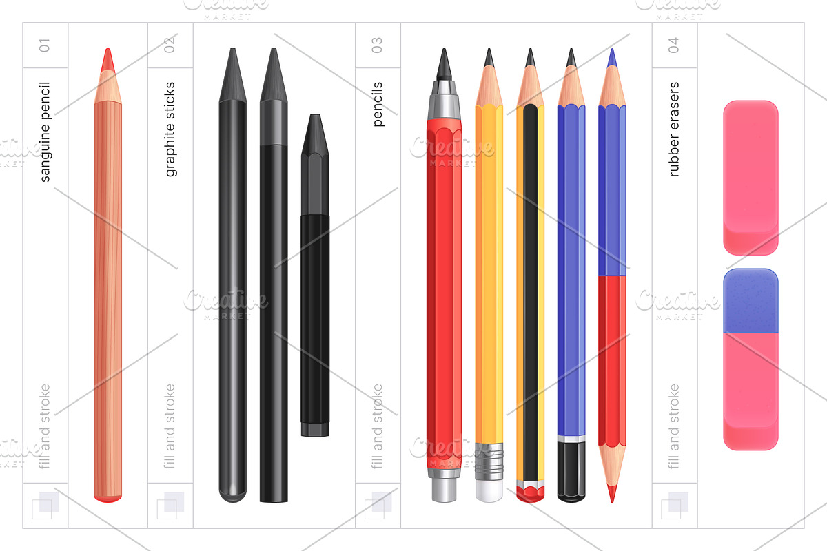 Vector Pens & Pencils, an Object Graphic by Side Project (Photo 3 of 8)