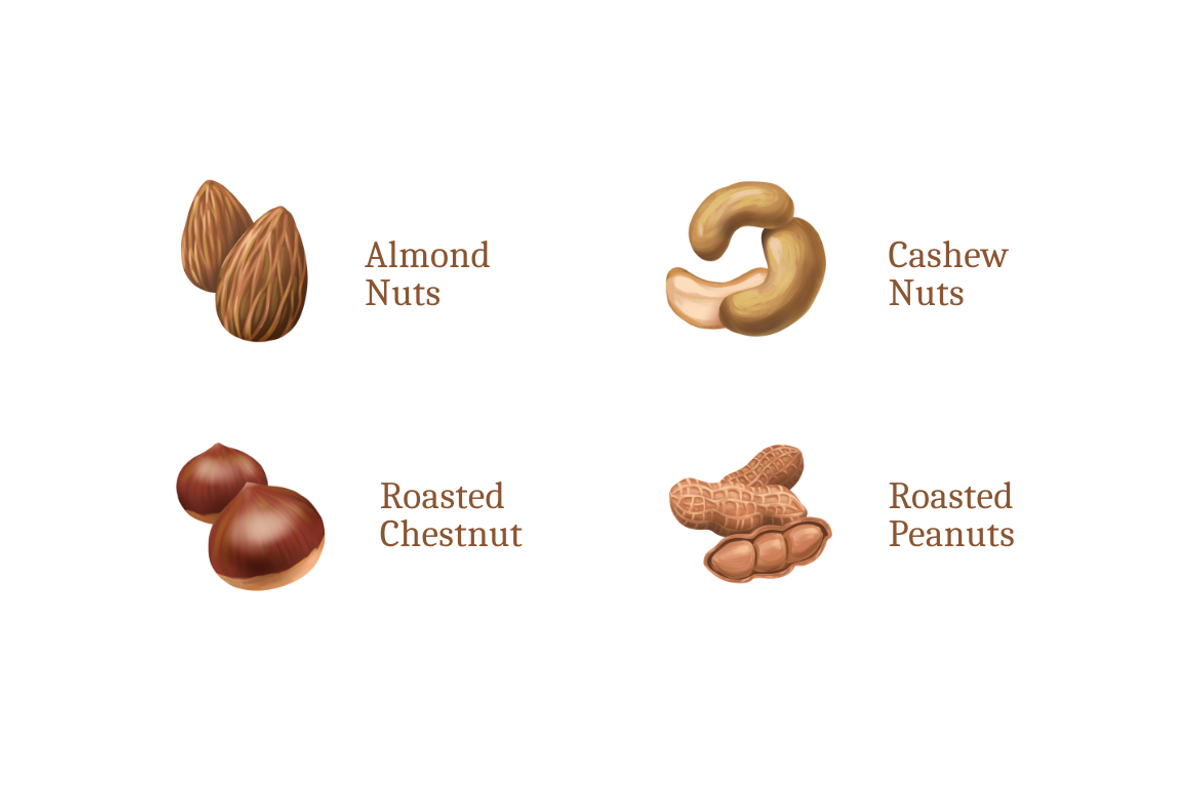 Assorted Nuts, a Food Illustration by Deemak Daksina (Photo 2 of 3)