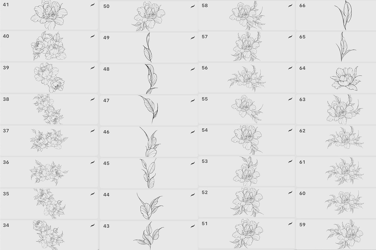 Procreate flower stamp, garden, a Brush Add-On by AnnaPolitmerskaja (Photo 3 of 4)