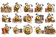 Whimsical Sewing Bees Clipart, a Decorative Illustration by Nicolle's Colorful Art (Thumbnail 5 of 6)