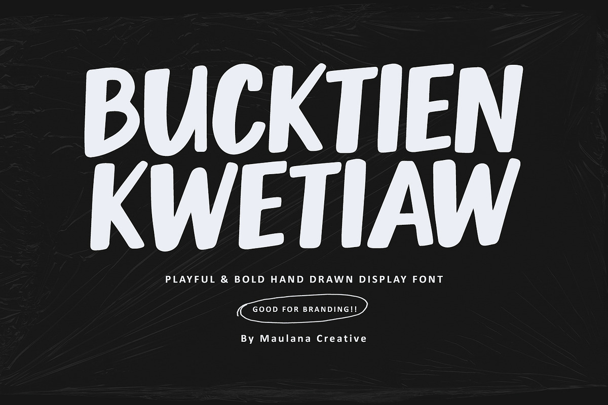 Bucktien Kwetiaw Playful Bold Font, a Handwritten Font by Maulana Creative (Photo 1 of 7)
