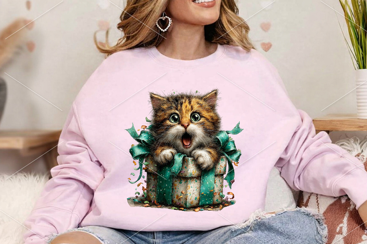 Whimsical Funny Birthday Cat Clipart, a Seasonal Illustration by Canvas Craft (Photo 4 of 5)