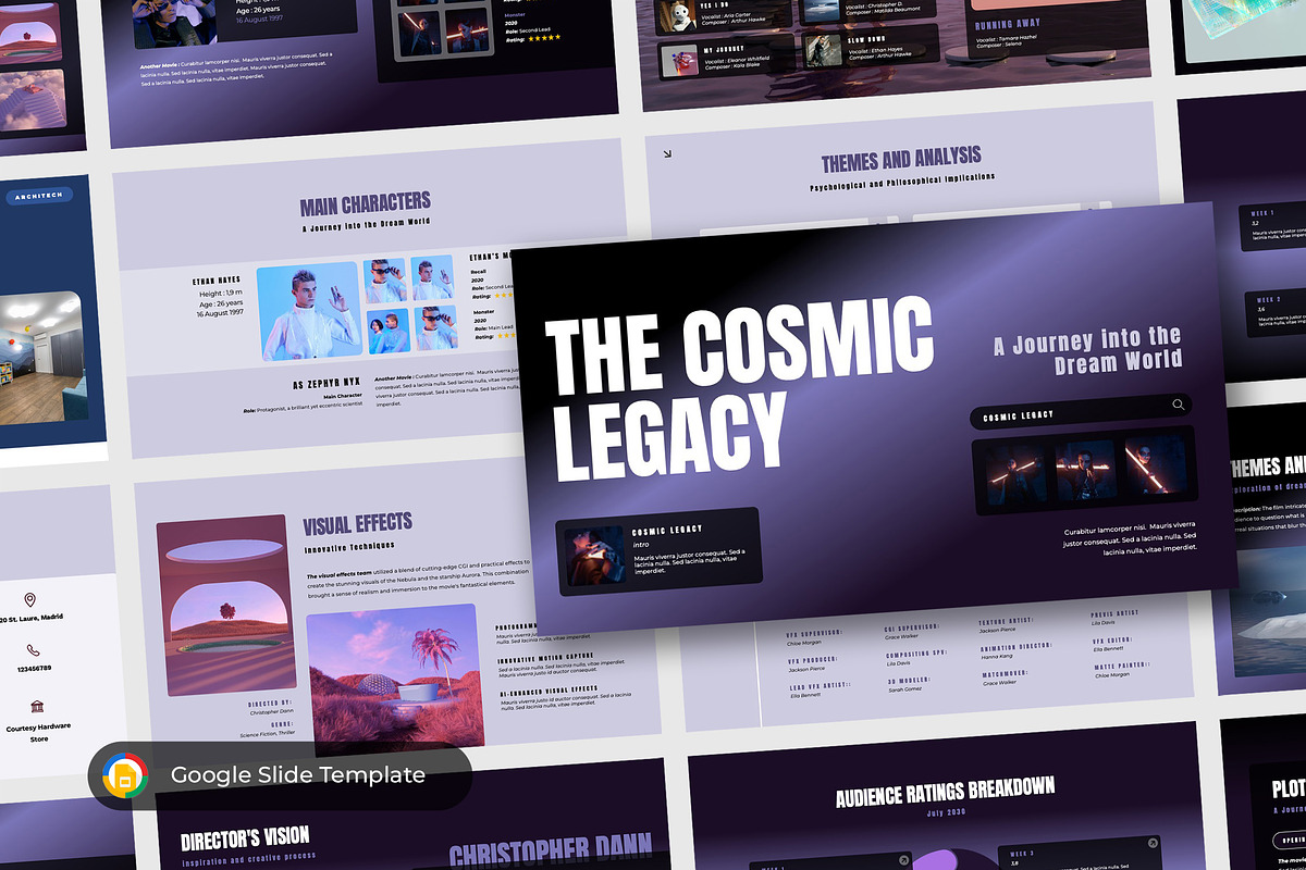 Film Press Kit Google Slide Template, a Presentation Template by TMint Creative (Photo 1 of 6)