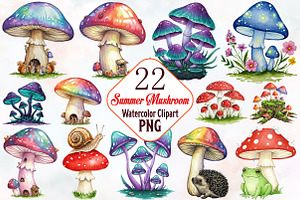 Summer Mashrooms Clipart, an Illustration by RobertsArt