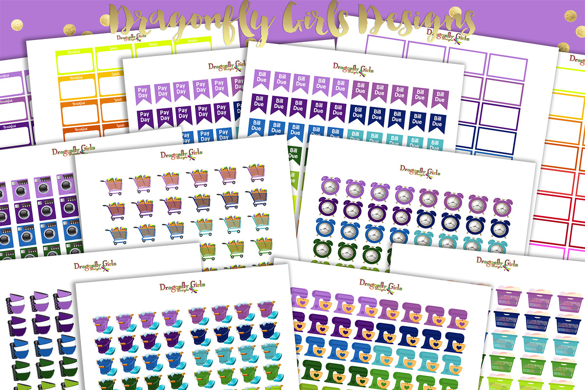 80 Page Rainbow Printable Stickers, a Graphic by Dragonfly Girls Designs (Photo 5 of 9)