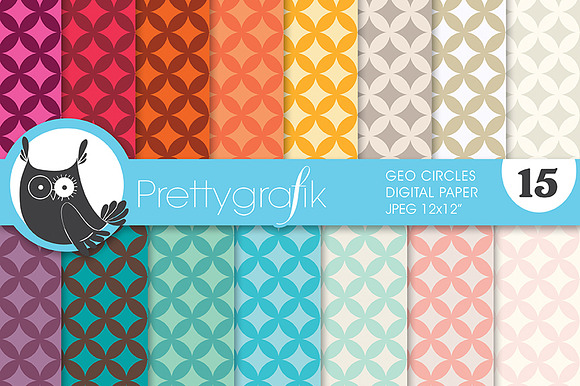 geometric circles digital paper preview 2
