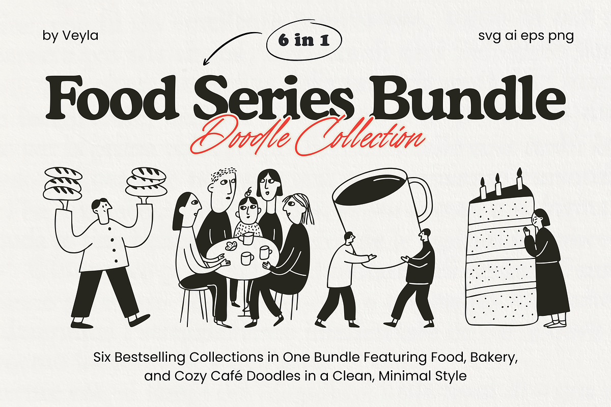 FOOD BUNDLE Vol.1: All 6 in 1, a Food Illustration by Veyla (Photo 1 of 55)
