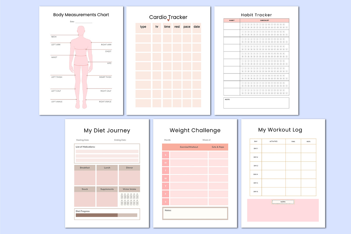 2026 Meal & Fitness Workbook, a Stationery Template by Shumaya (Photo 3 of 4)