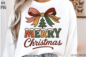 Merry Christmas Bow PNG, Christmas, an Illustration by Libby Wishes