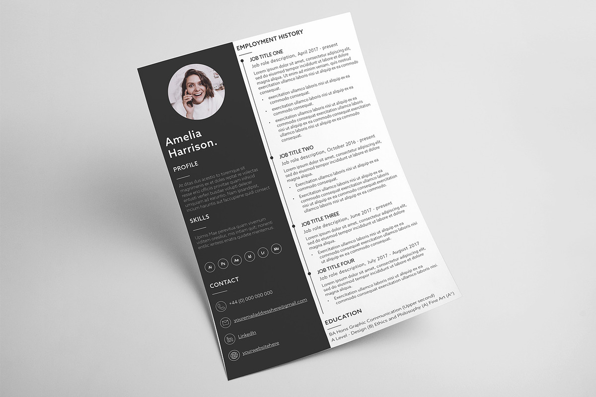 Minimalistic CV Template, a Resume Template by Samantha Logue (Photo 2 of 2)