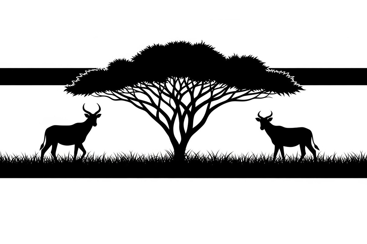 Abstract Savanna Scenery Silhouette, a Graphic by Designer_Momina (Photo 4 of 13)