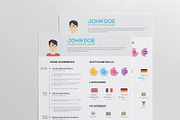 Flat Resume with Infographics, a Work Illustration by Creative Graphics (Thumbnail 2 of 7)