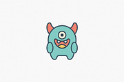 Cute Alien Monster Icon, a Decorative Illustration by Vectorium Studio (Thumbnail 1 of 3)
