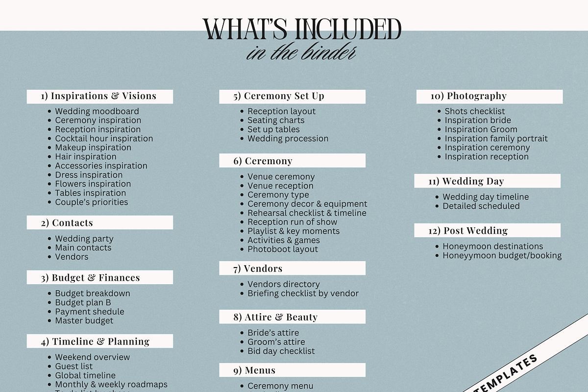 The Ultimate Wedding Day Binder, a Brochure Template by PixelBloomClub (Photo 3 of 8)