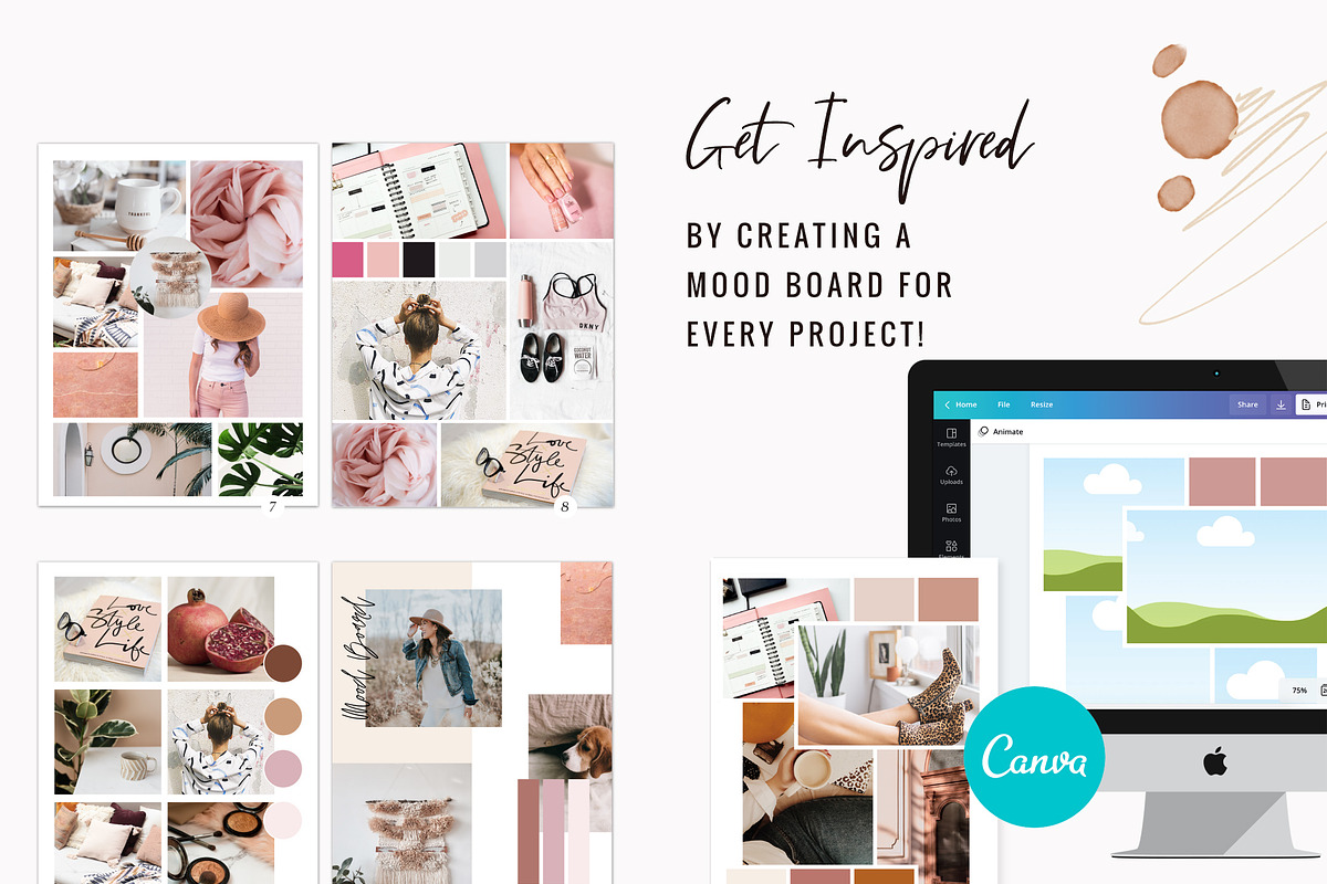 Mood Board Canva Templates, a Branding & Logo Template by Sugar Studios (Photo 3 of 4)