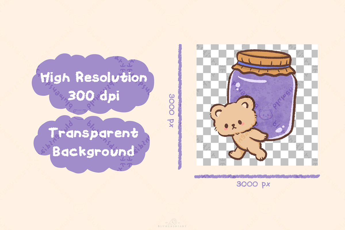 Bear Blueberry Dessert Clipart, an Animal Illustration by Blumensdiary (Photo 3 of 6)