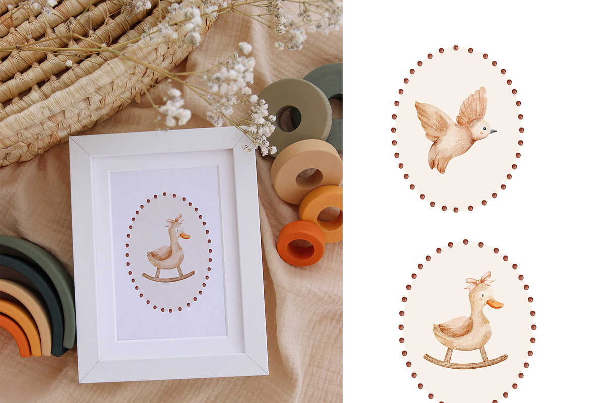 Boho nursery watercolor clipart, an Animal Illustration by Pattern + watercolor (Photo 4 of 10)