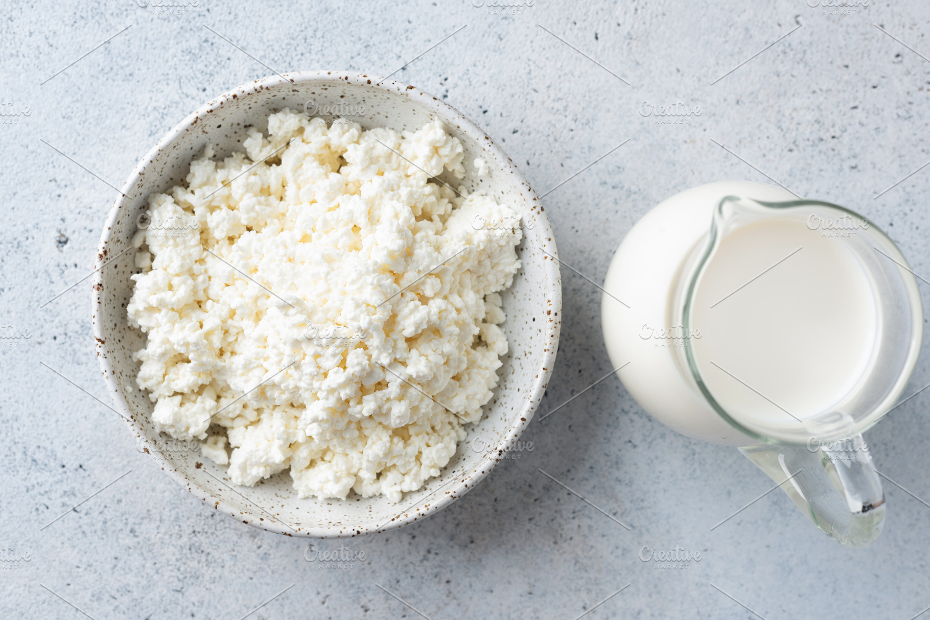 Cottage cheese and milk, a Food & Drink Photo by The baking man