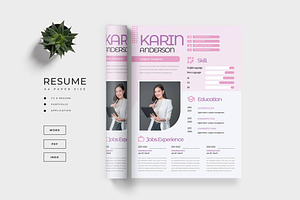 Modern Feminine Resume / CV, a Resume Template by TMint Play