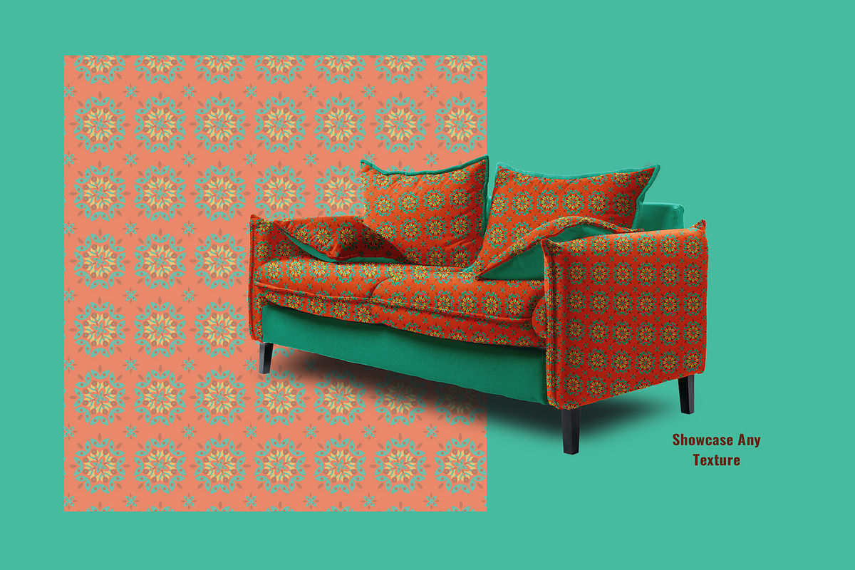 Trendy Couch with Pillow Mockup, a Household Mockup by Designertale (Photo 5 of 6)