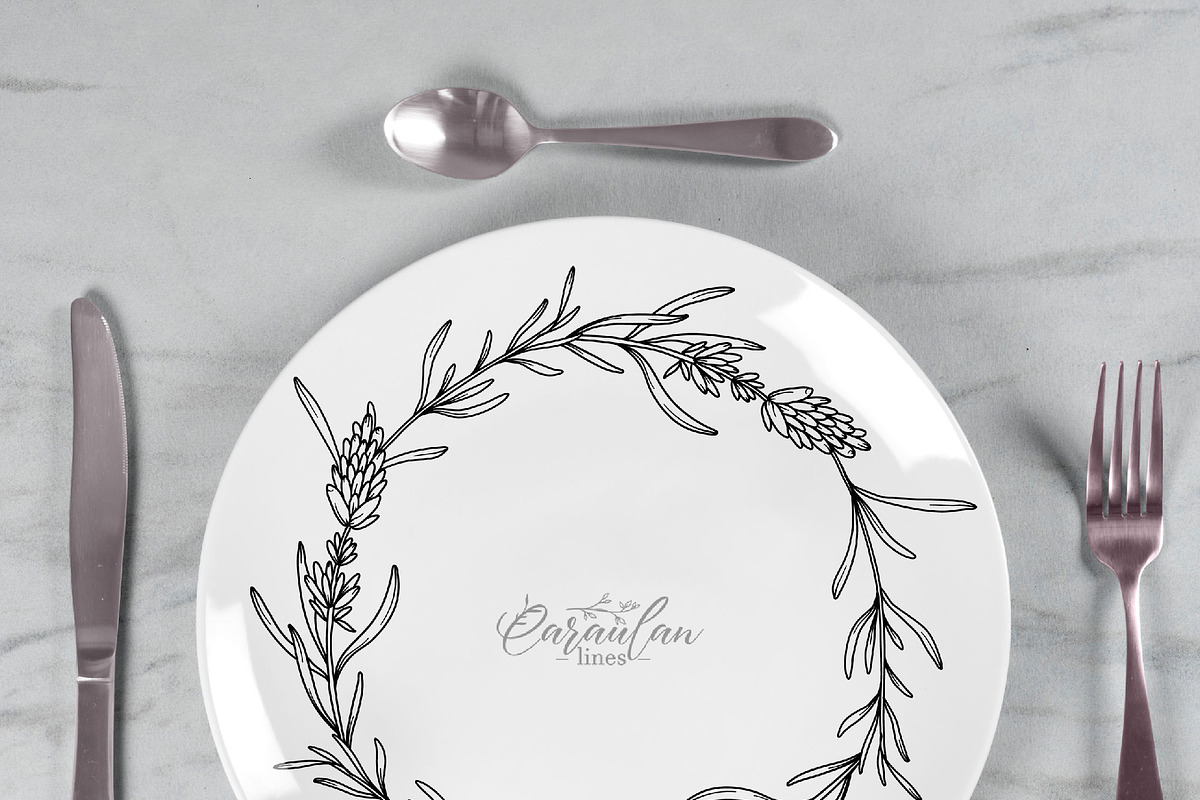 Lavender Clipart Line Art, an Object Graphic by CaraulanStore (Photo 7 of 10)