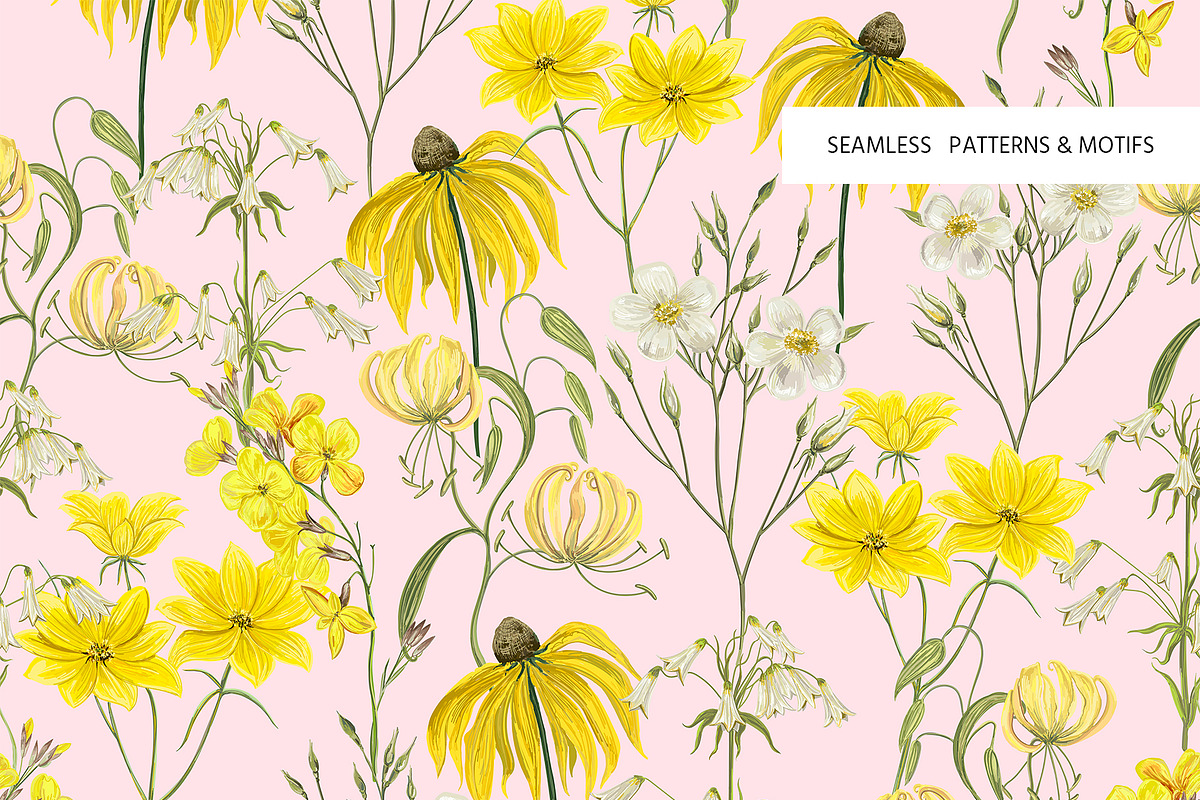 Summer Florals! Patterns & Motifs, a Pattern Graphic by HannaStudio (Photo 10 of 10)