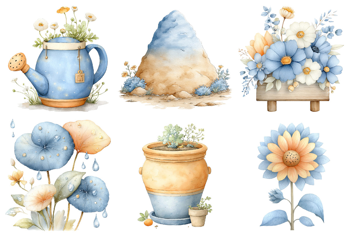 Watercolor Spring Garden, an Illustration by DreamCafeArt (Photo 7 of 8)
