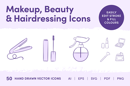 Makeup, Beauty & Hairdressing Icons