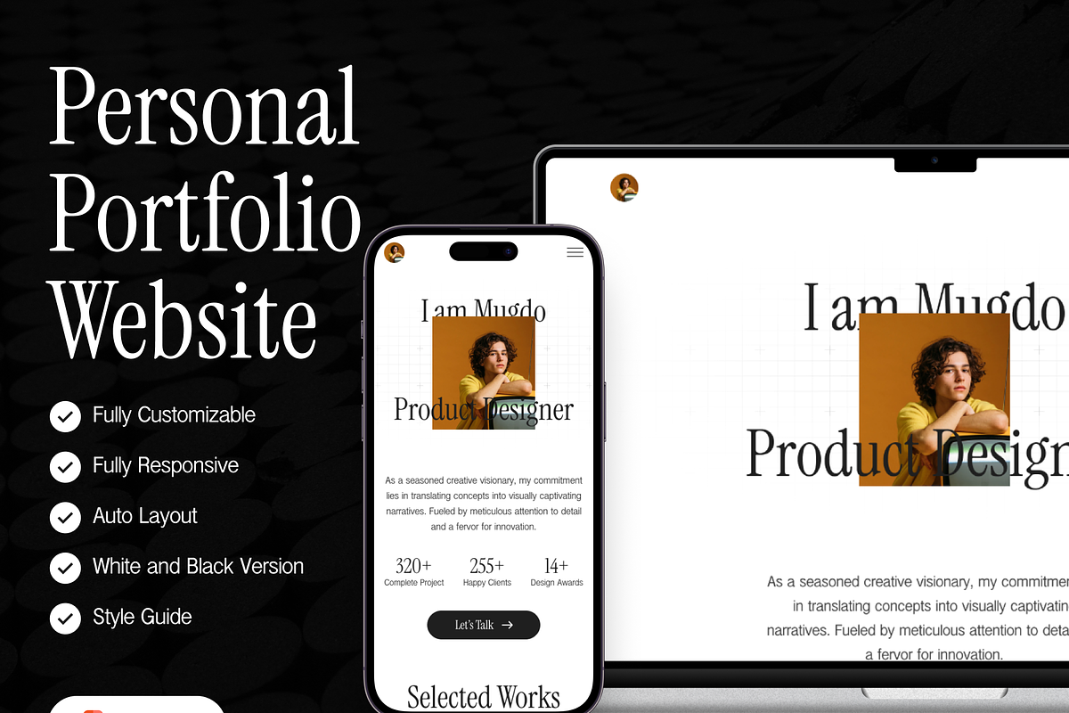 Personal Portfolio Website Template, an UI Kit Template by Ahmed Rubel (Photo 1 of 5)