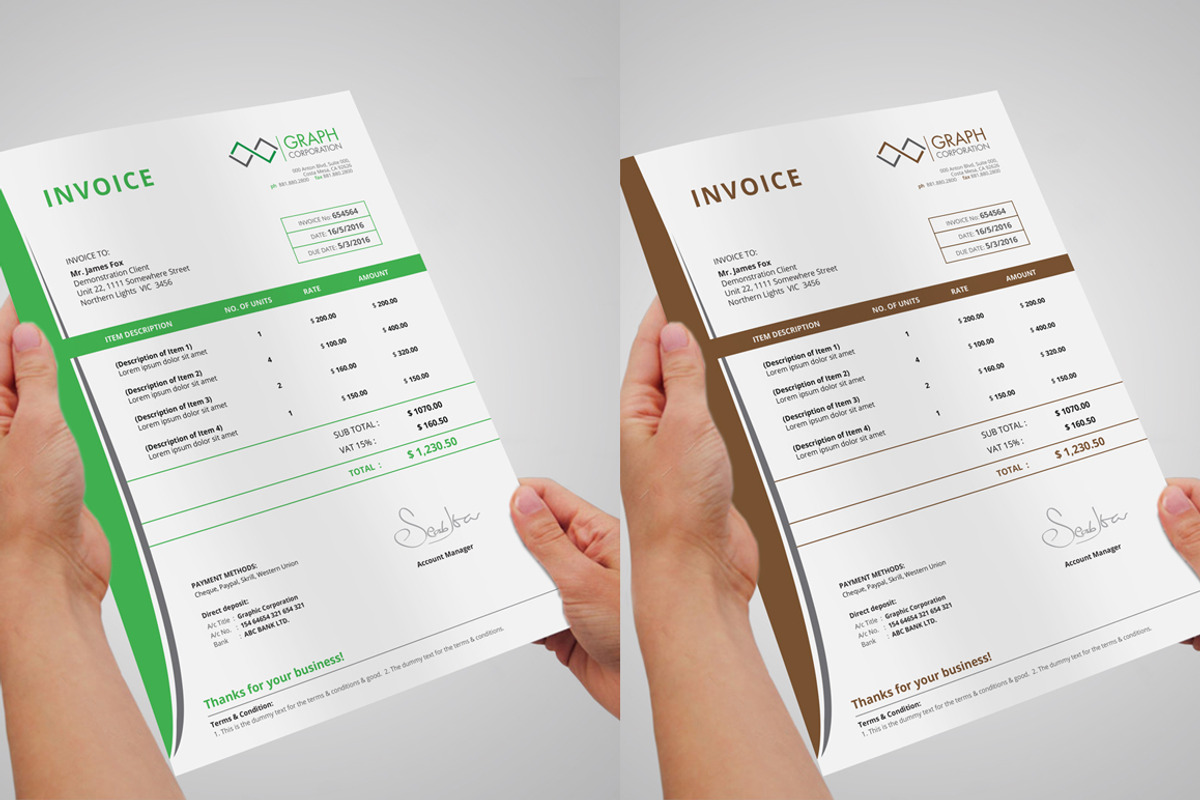 Invoice, a Stationery Template by asimalikhan555 (Photo 3 of 4)