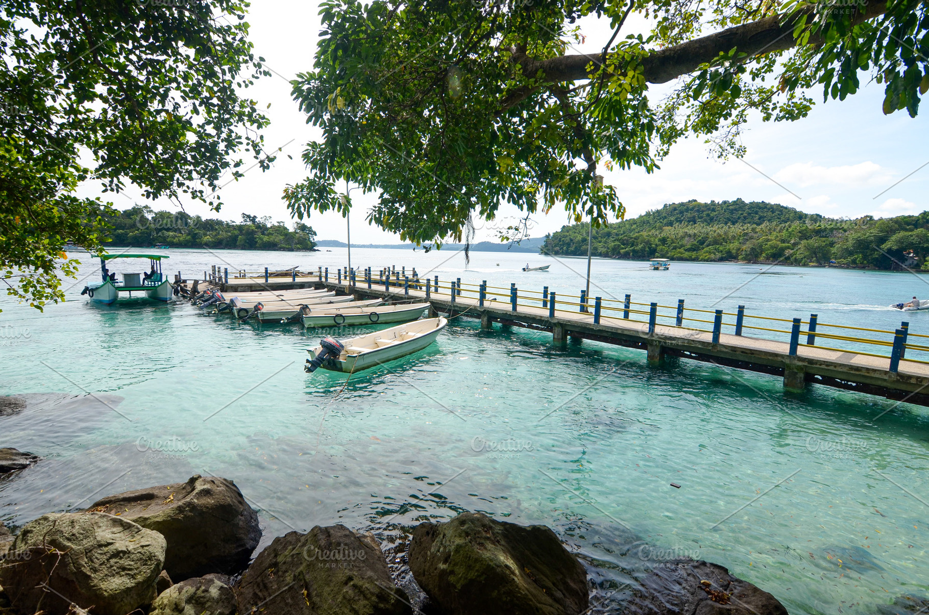 Pier and Boats in Sabang Waters, a Nature Photo by bastera