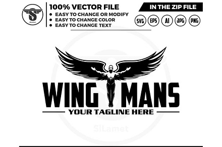 winged man logo