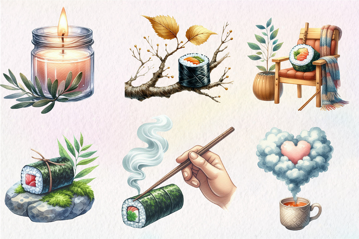 Watercolor Autumn Serenity Clipart, an Illustration by CreationArt (Photo 2 of 5)