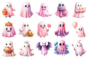 Halloween Pink Ghost, an Illustration by Daily.Designs (Thumbnail 2 of 3)