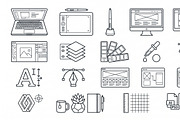 vector Bunles Designer Icon Set, an Outline Icon by adenpinkstore (Thumbnail 13 of 14)