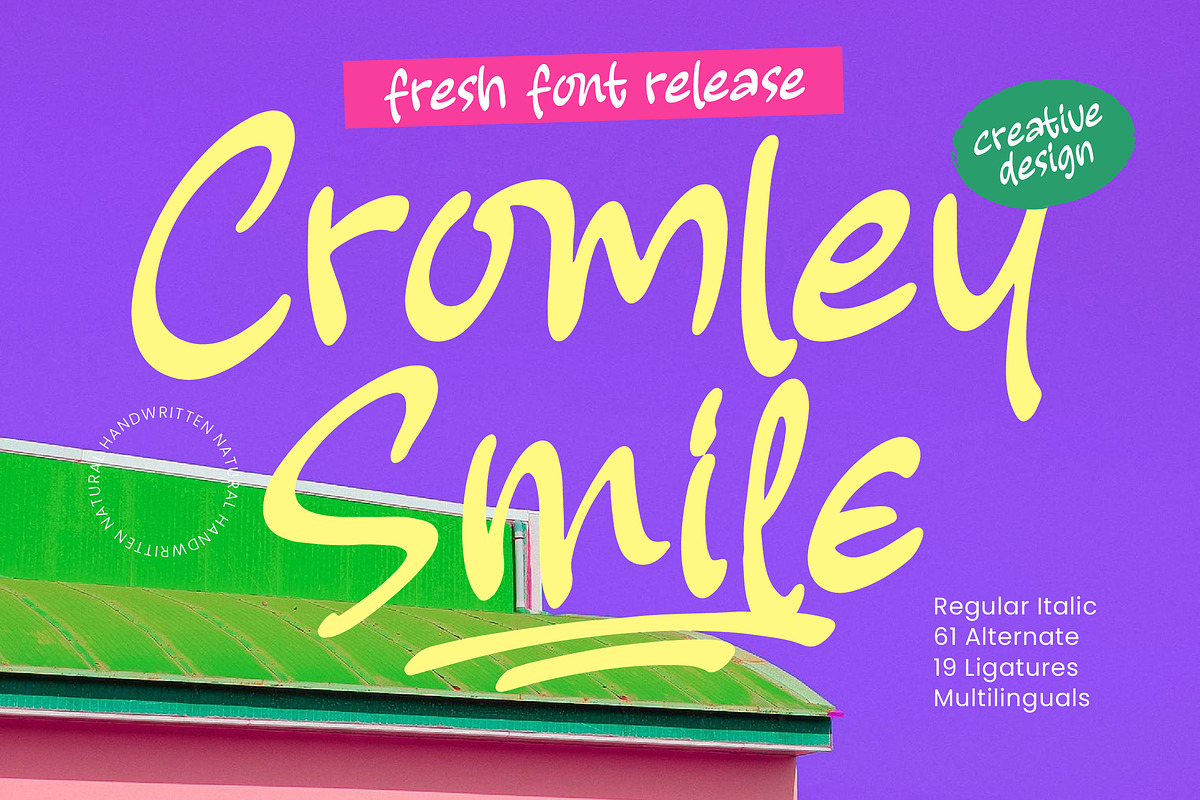 Cromley Smile Natural Handwritten, a Script Font by Letterena Studios Script (Photo 1 of 10)