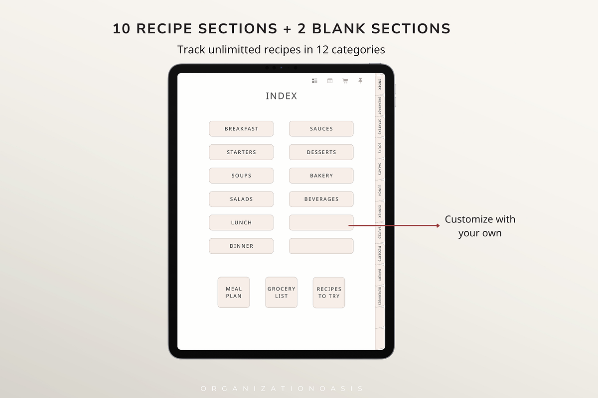 Digital Recipe Book for GoodNotes, a Templates & Theme by OrganizationOasisRo (Photo 6 of 10)